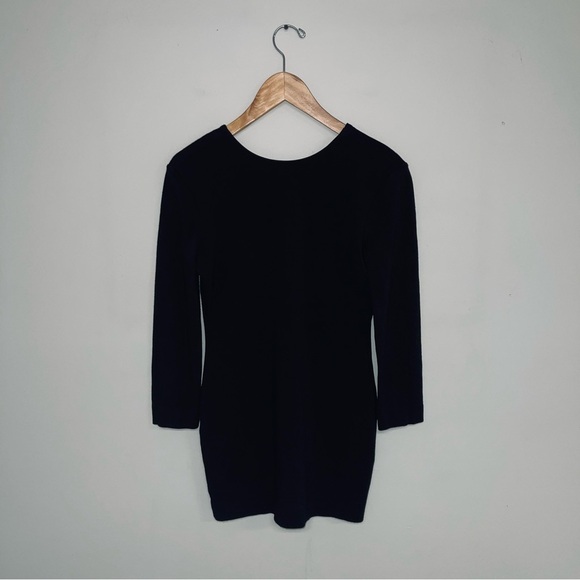 Bec and Bridge Dress Size 6 US Black Long Sleeve‎ Bodycon Deep V-Neckline Mini - Picture 5 of 7